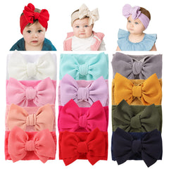 Cinaci 12-pack oversized headbands with colorful bows for versatile outfits.