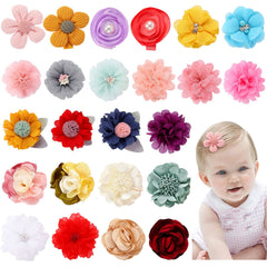 Cinaci 24-pack colorful flower clips set close-up, perfect for everyday outfits.