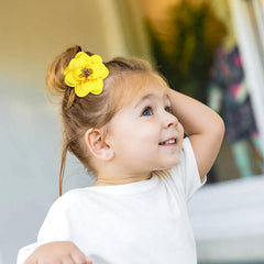 Cinaci 6cm flower hair ties closeup highlighting soft satin bloom for gentle hold.