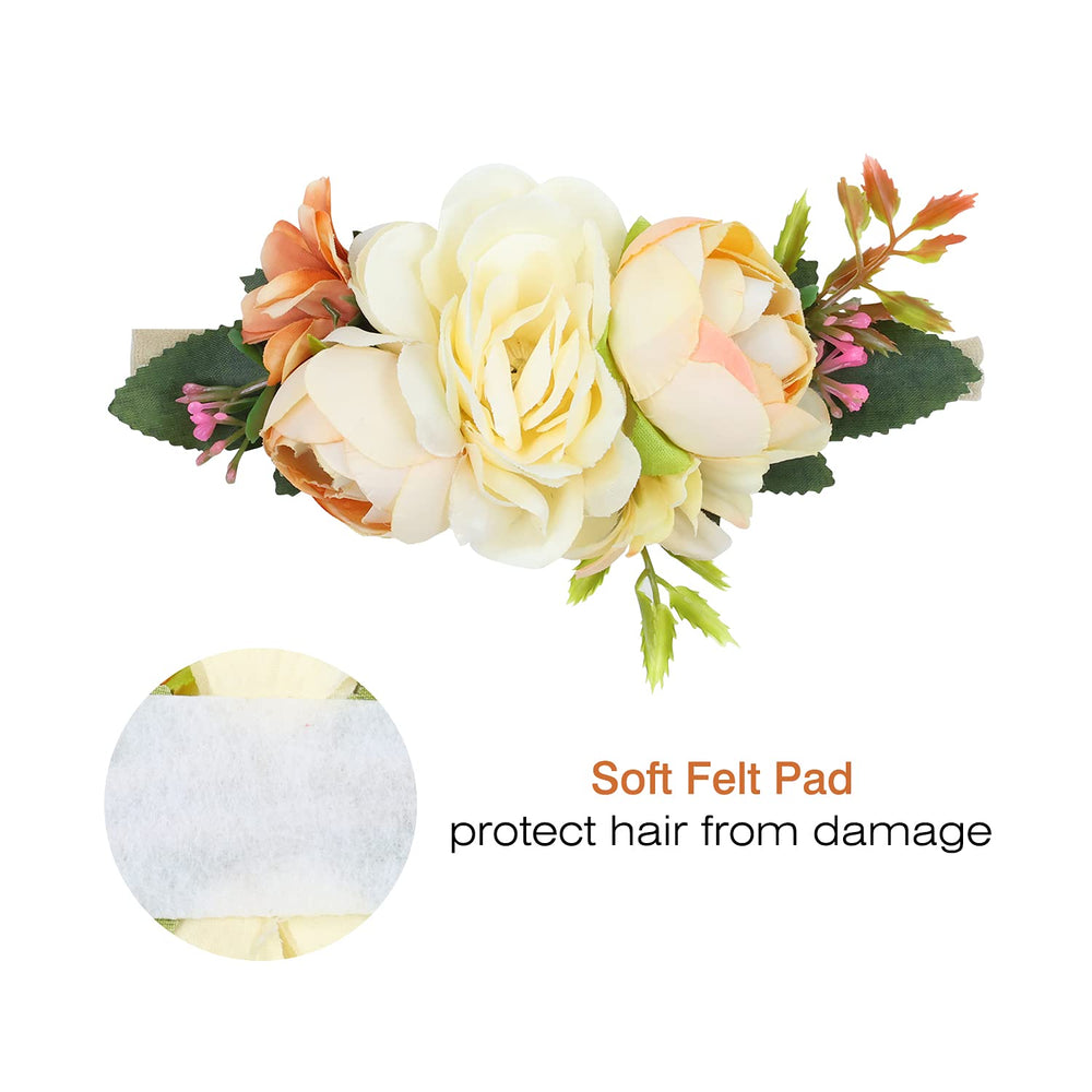 Cinaci floral headband green; vibrant hue adds playful detail.