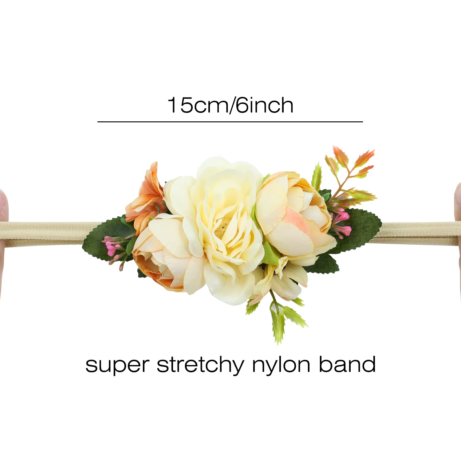 Cinaci 6-pack floral headbands; showcases color variety and versatile styling.