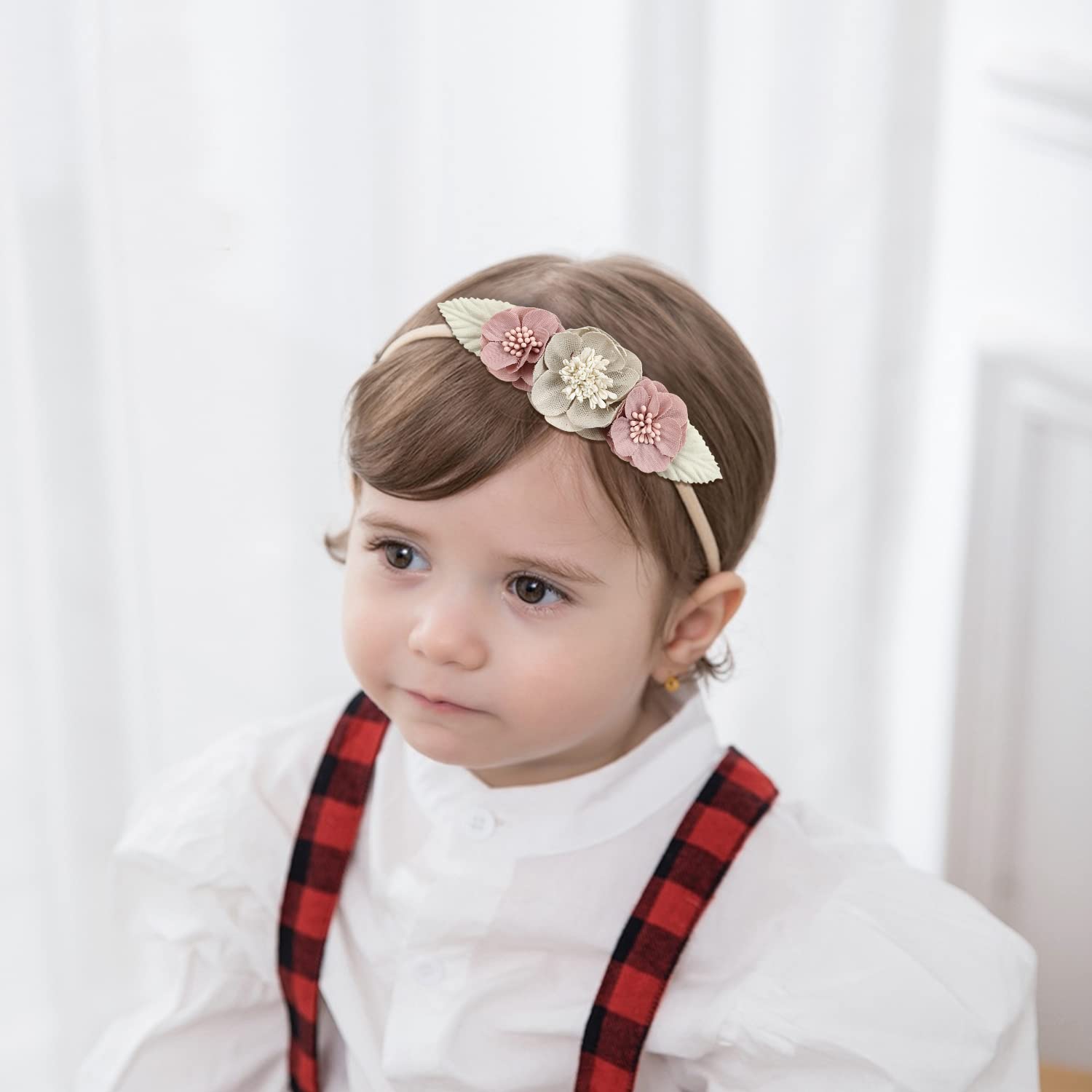 Cinaci flower headband beige - versatile colors to match outfits and occasions.