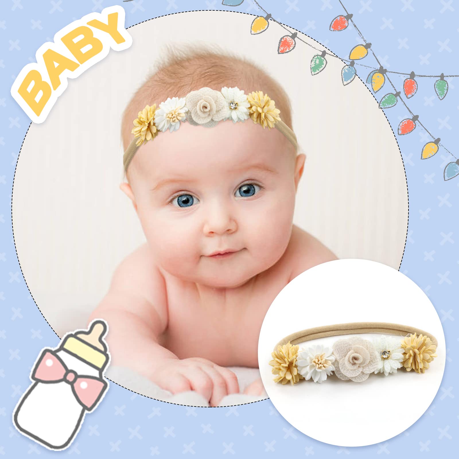Cinaci flower headband closeup pearls rhinestones highlights delicate embellishments for special occasions.