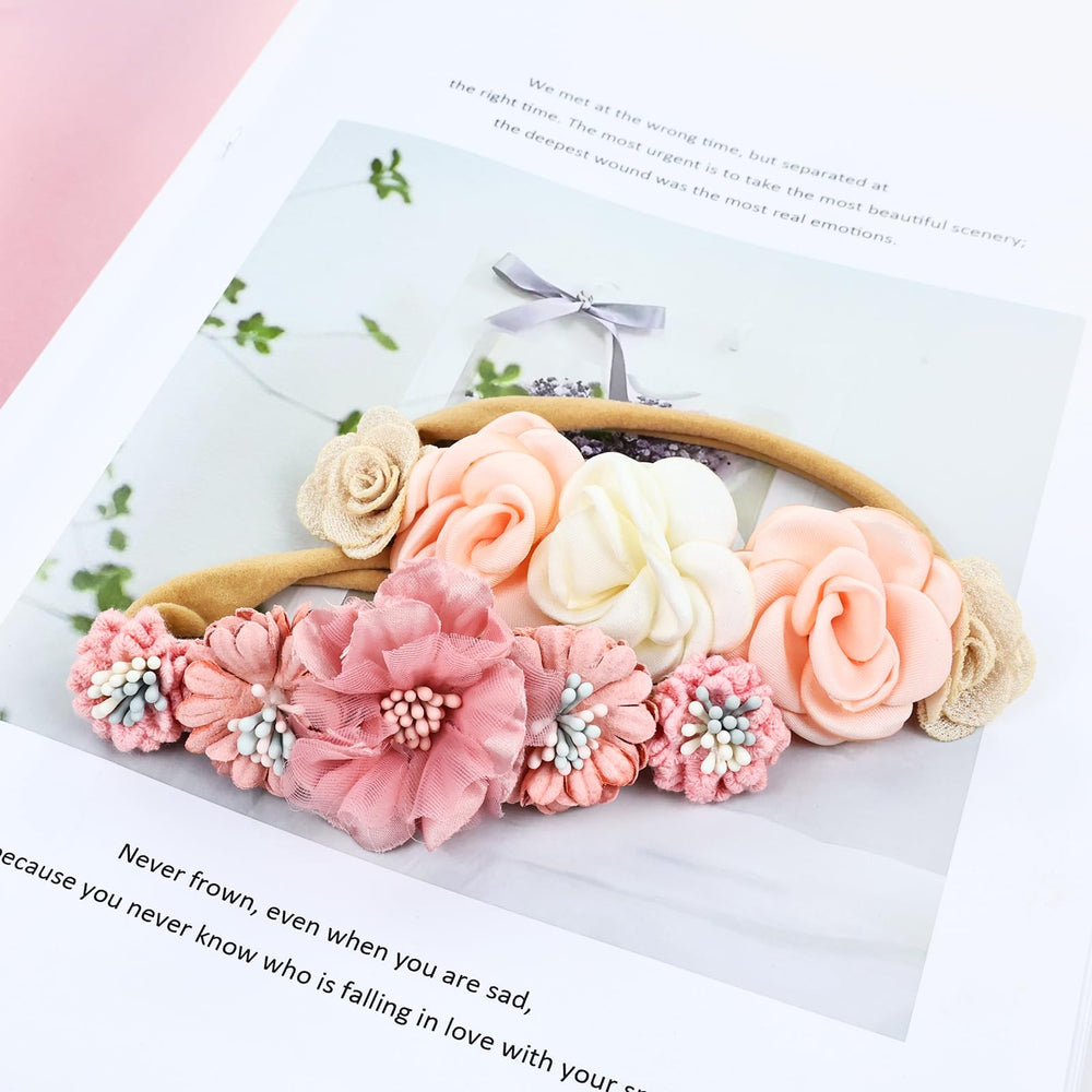 Cinaci flower headbands with outfit ideas for birthdays and photoshoots