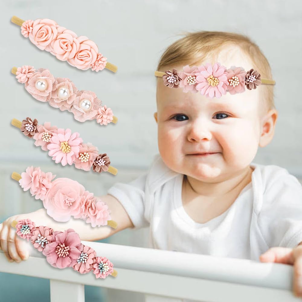 Cinaci nylon headband stretch fits newborns to toddlers securely
