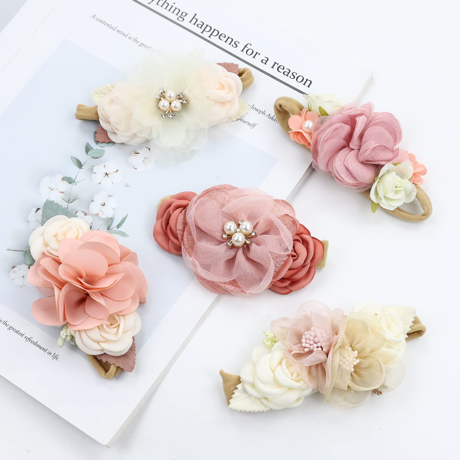 Cinaci baby headband used as a photo prop with outfits