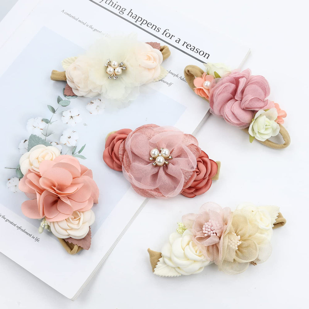 Cinaci baby headband used as a photo prop with outfits