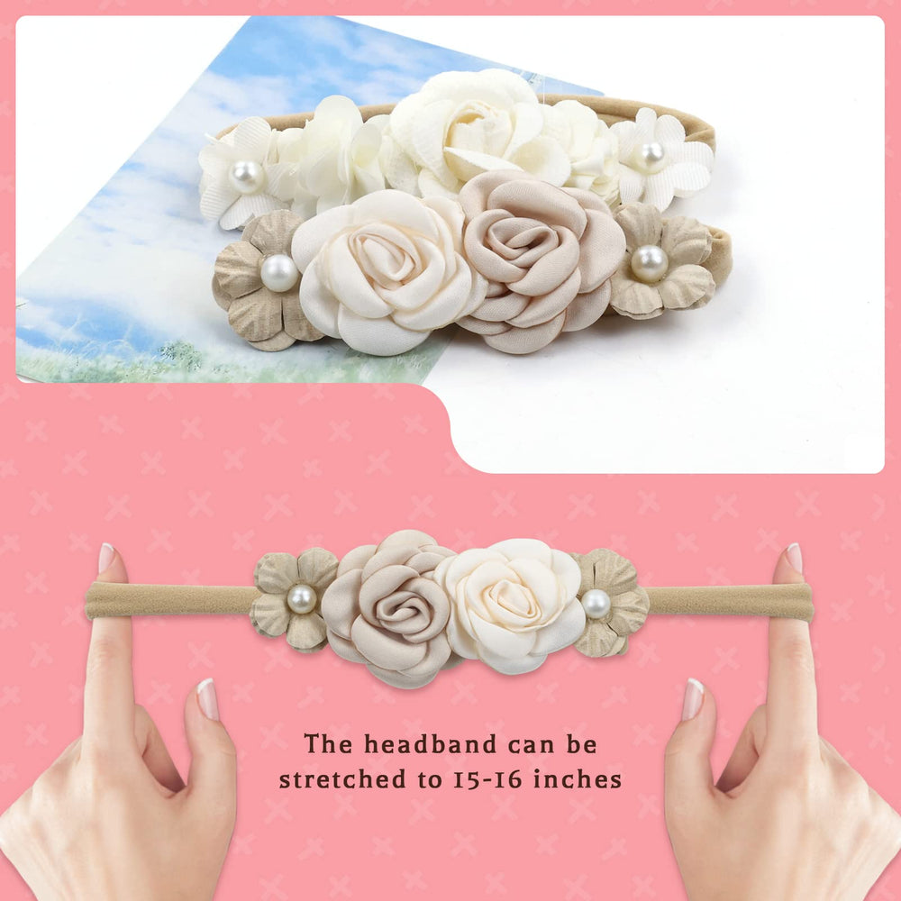 Cinaci headband daisy rose flower design highlights delicate craft for photo shoots.
