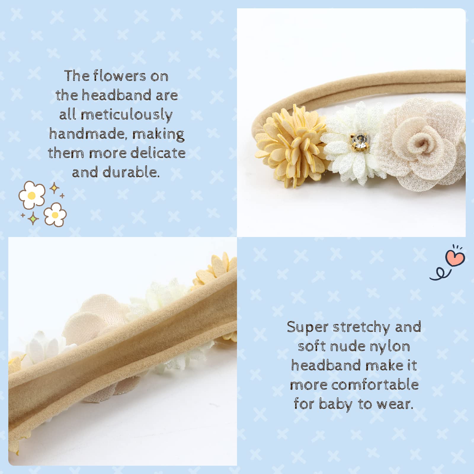 Cinaci headband newborn fit demonstrates one-size versatility for newborns to adults.