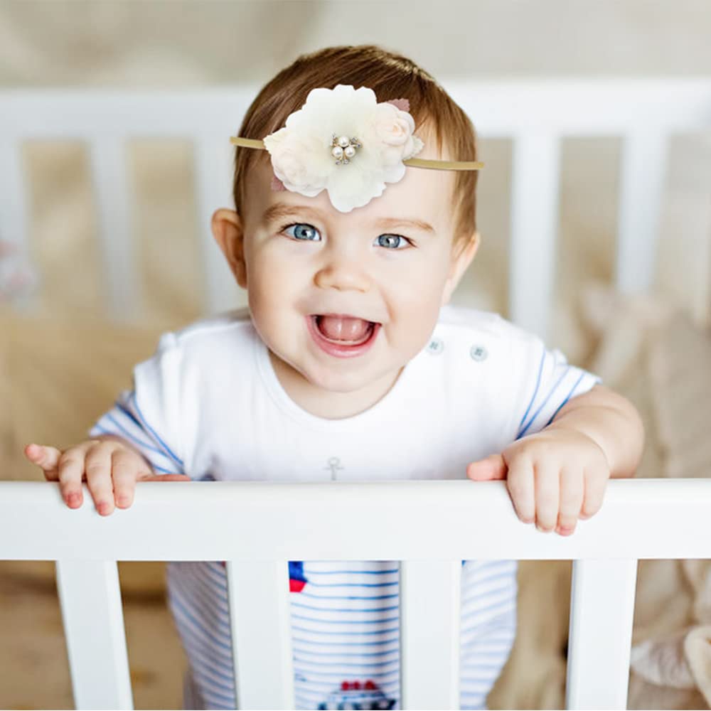 Cinaci nylon headband with soft stretch for newborn and toddler comfort