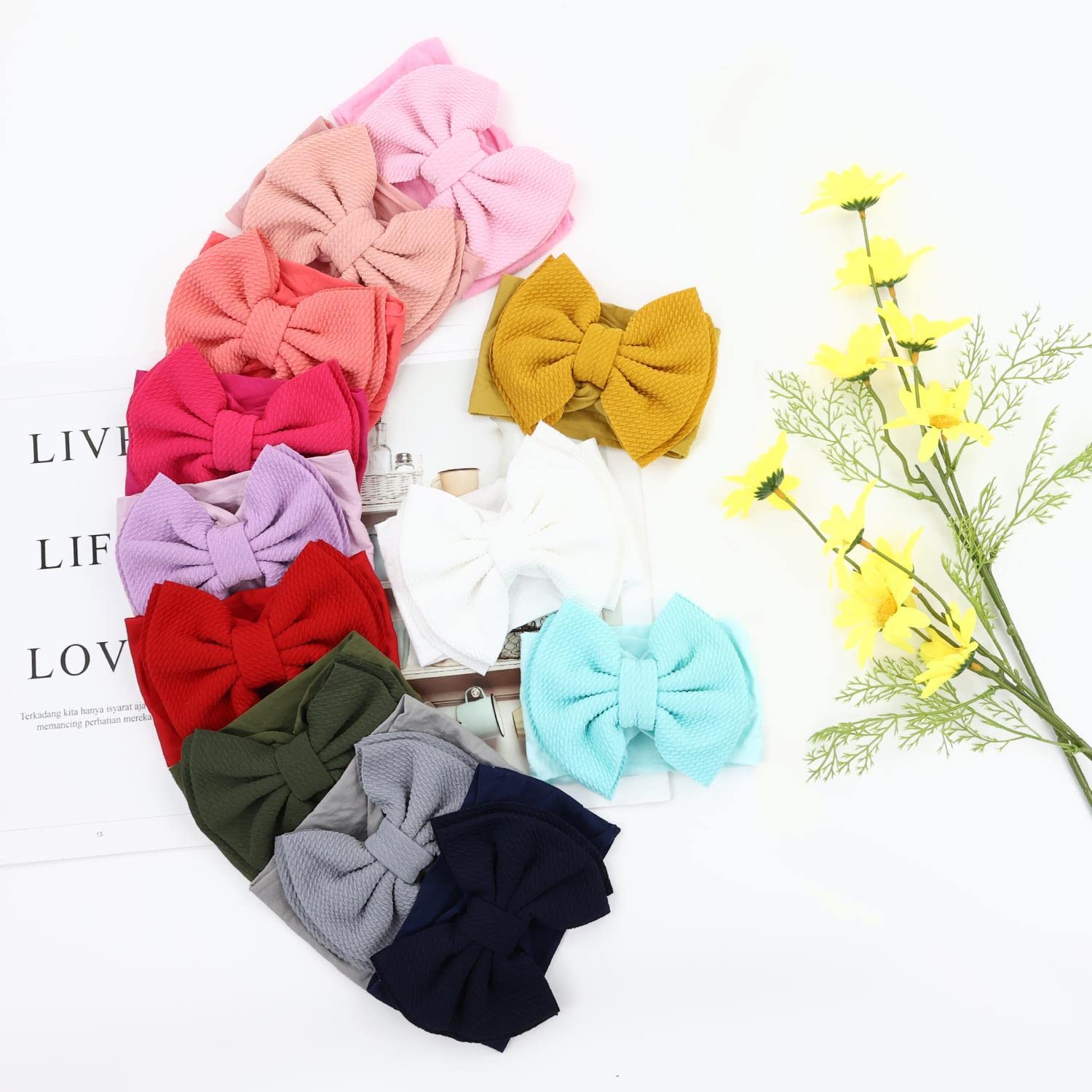 Cinaci headbands packaging photo illustrates convenient 12-pack set.
