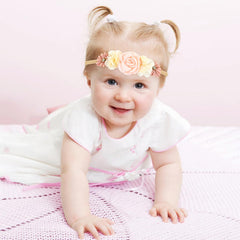 Cinaci headbands stretched to fit growing babies from 13cm to 23cm