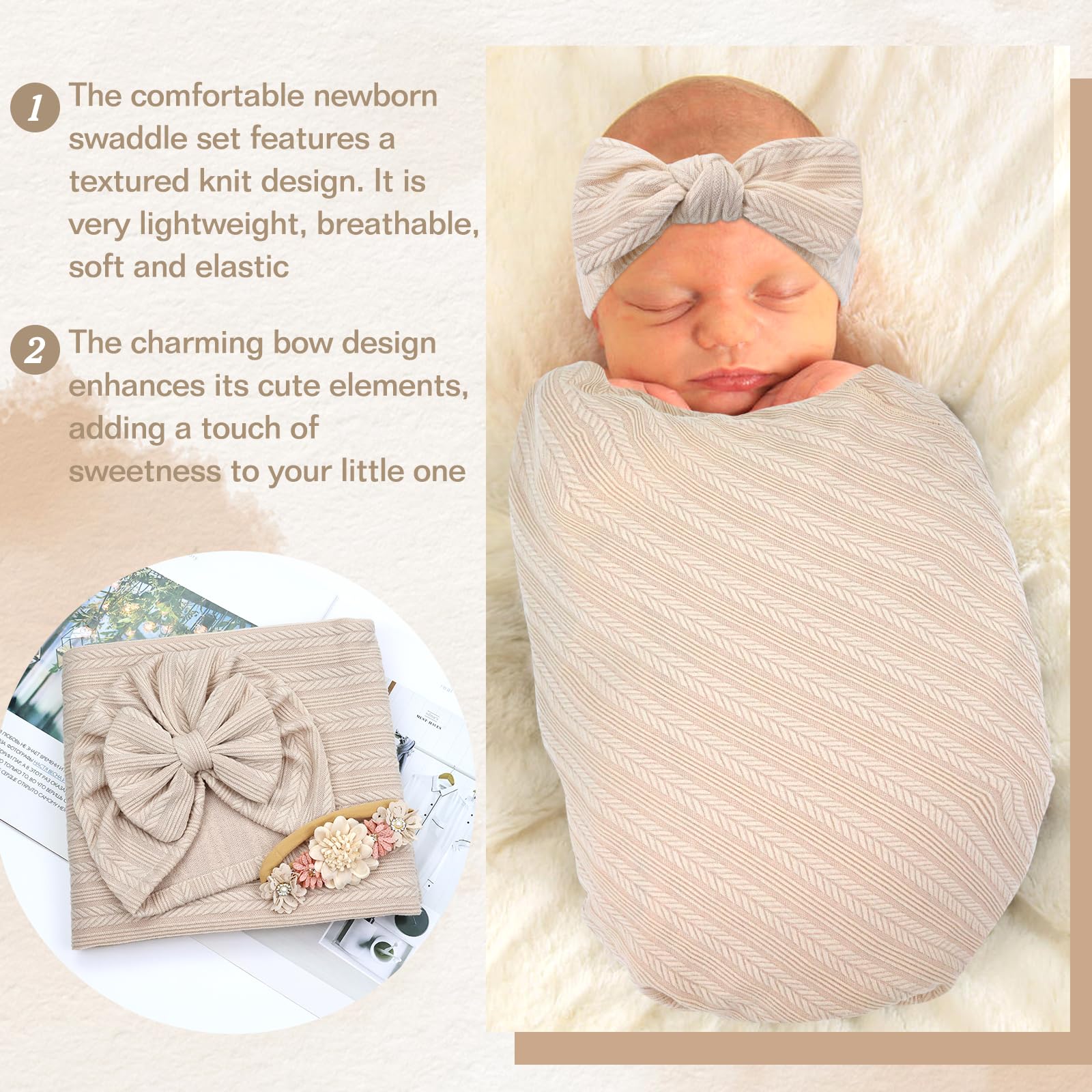 Cinaci nylon flower headband provides fashionable flair with easy elastic fit for babies