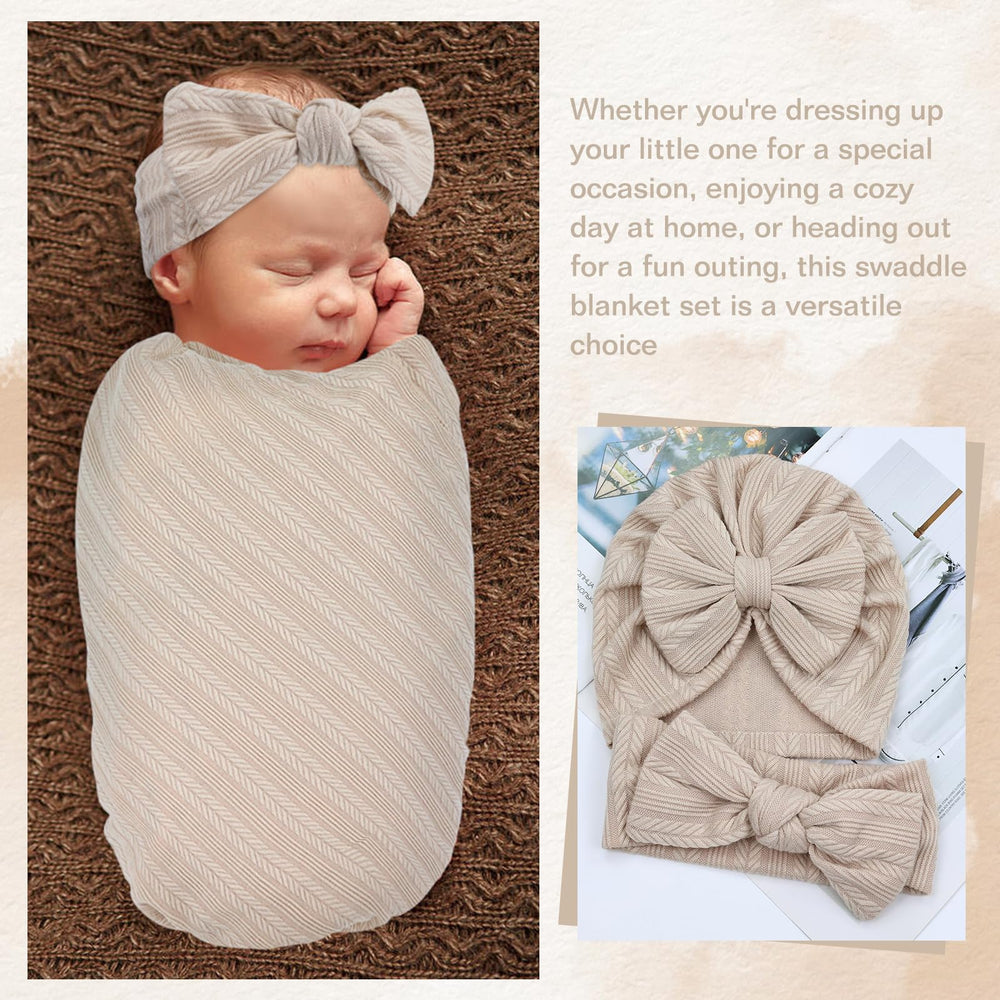 Cinaci wheatear-pattern swaddle highlights cozy wrap ideal for naps and photos