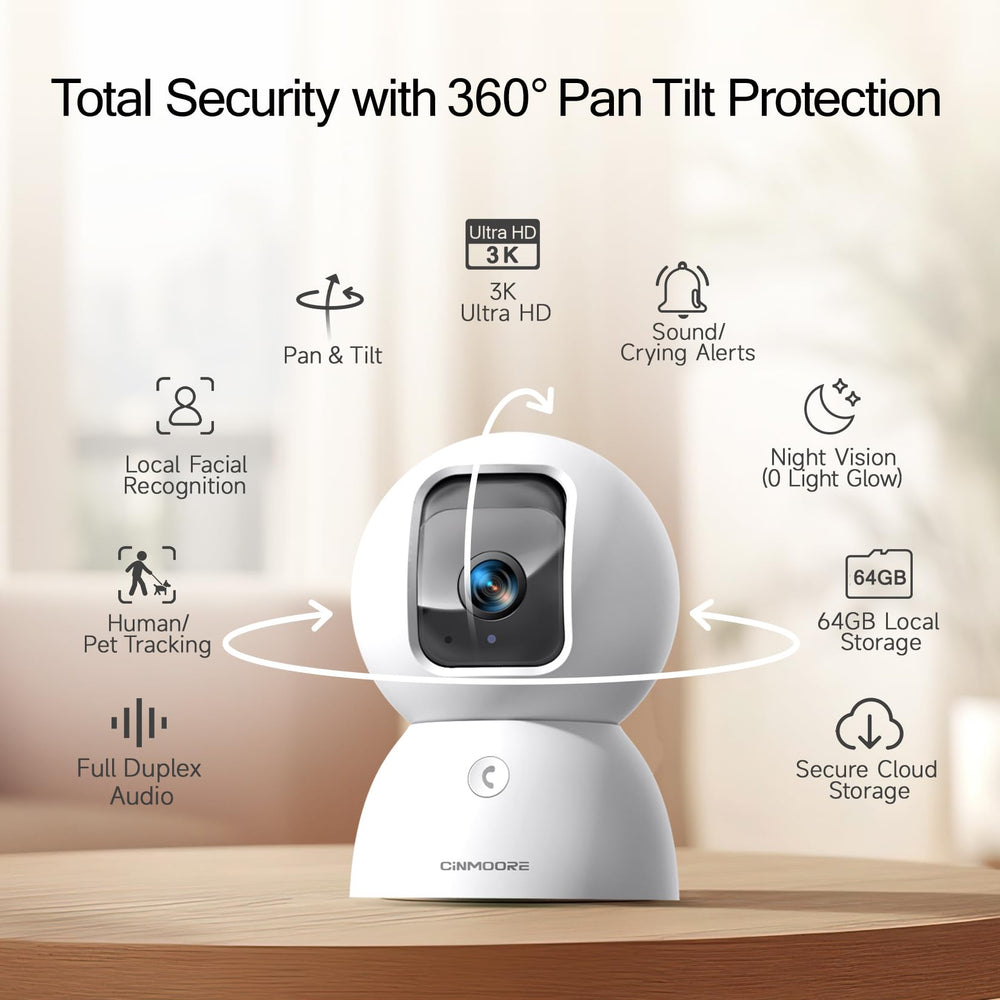 CINMOORE 5G night vision captures clear baby or pet movements