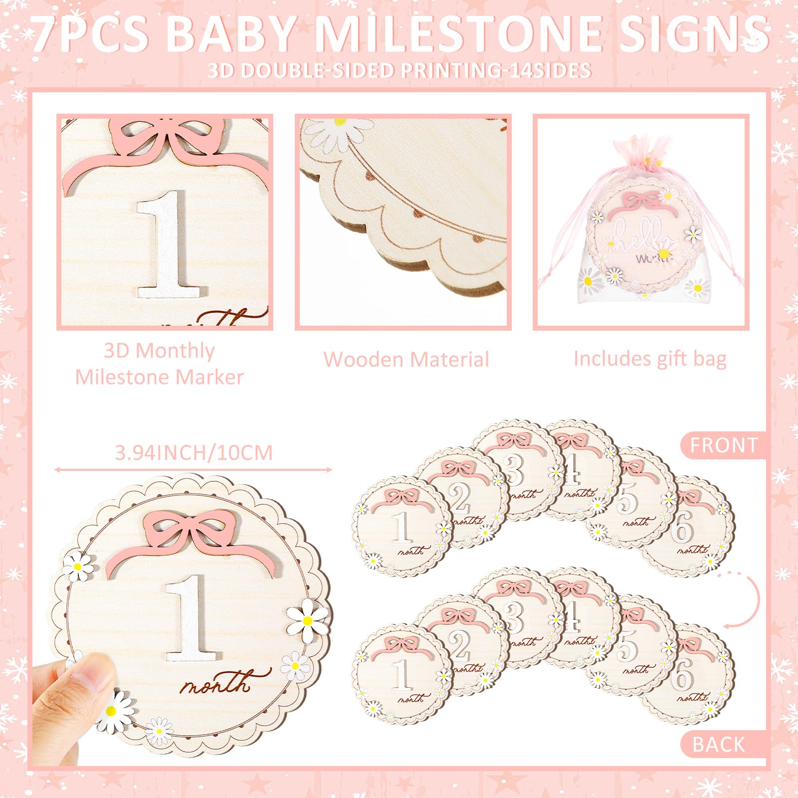 Cinnvoice double-sided milestone cards showing months 1-12