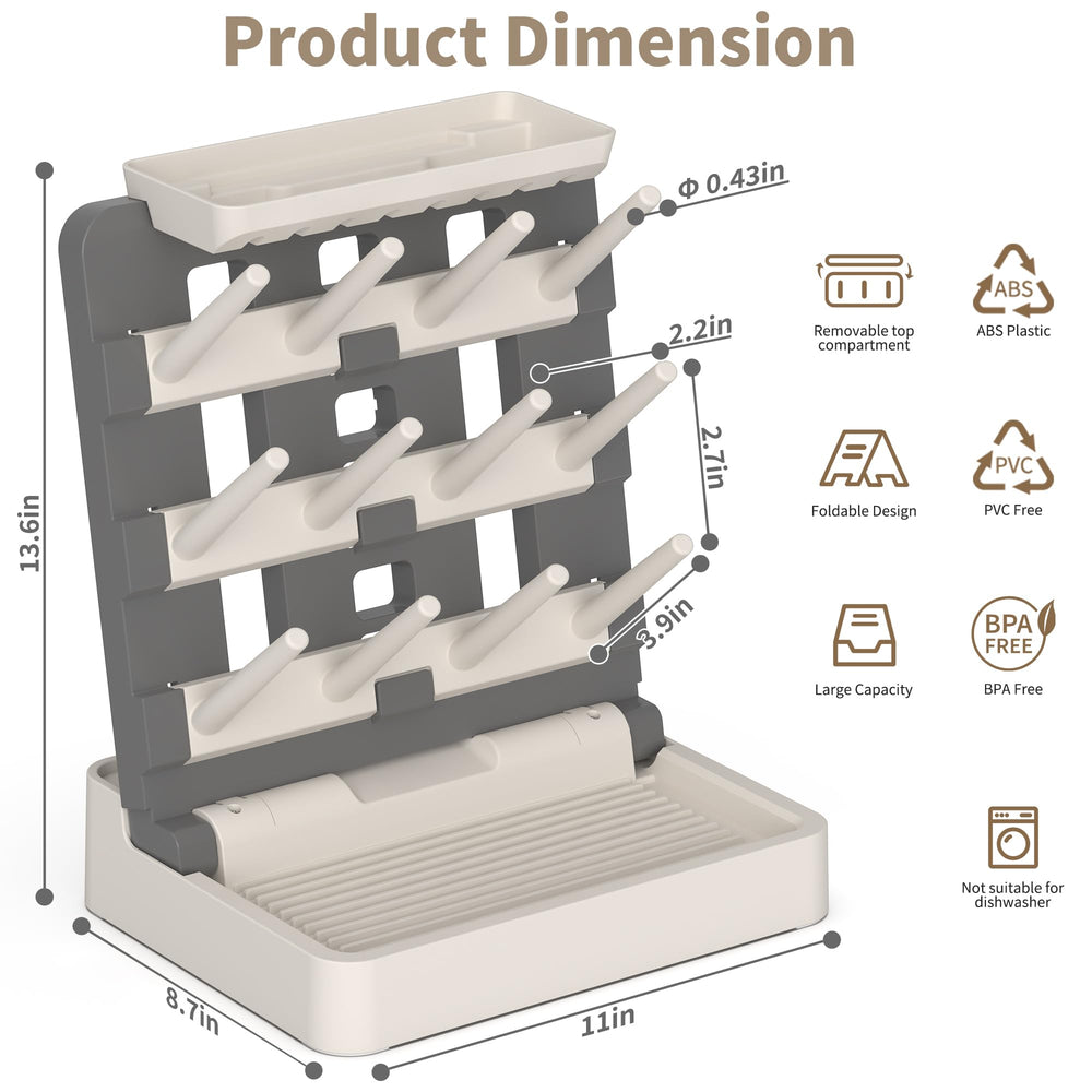 CINWWNI baby bottle drying rack space-saving design keeps counters clutter-free during feeding days.