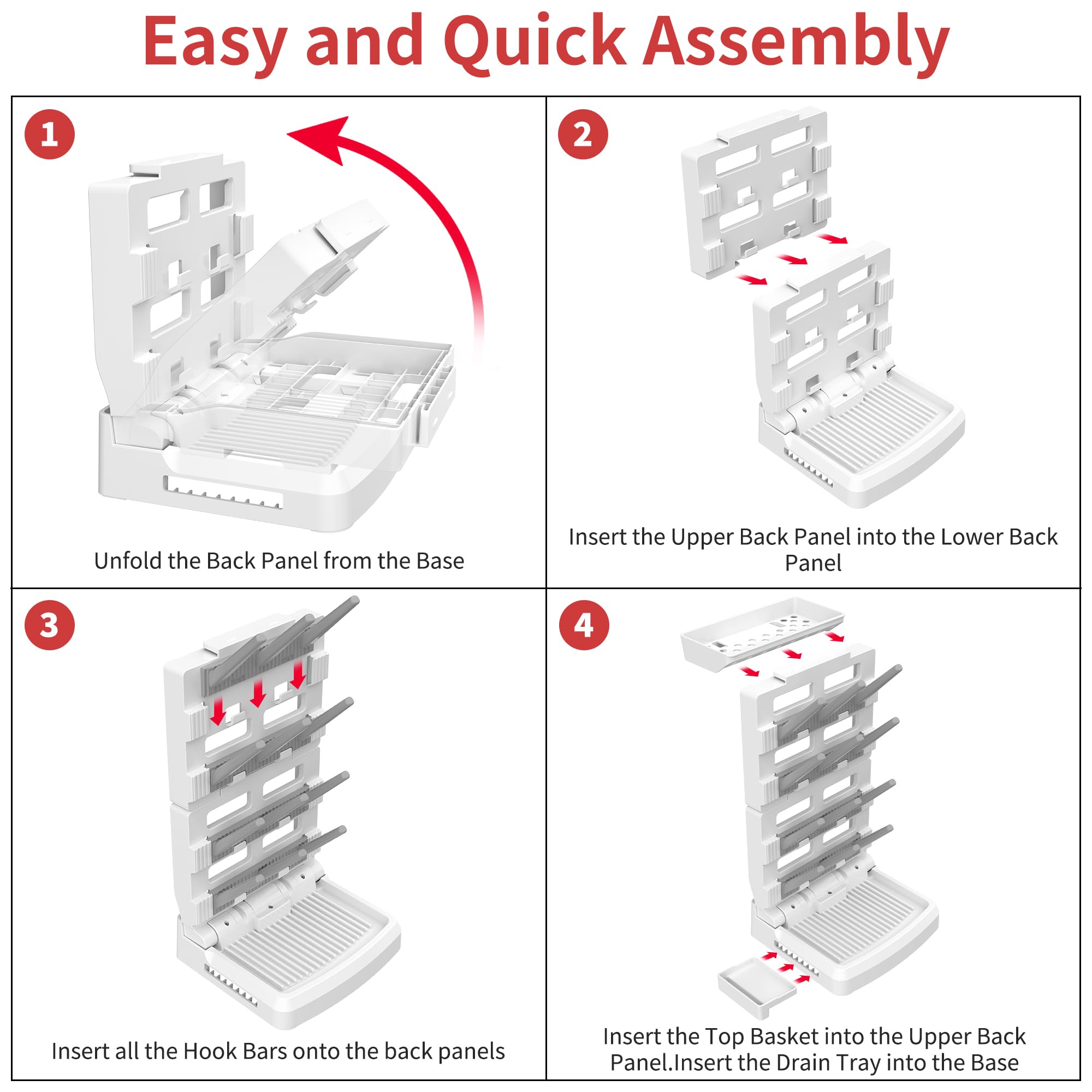 CINWWNI bottle drying rack stable base image emphasizes non-slip counter grip.