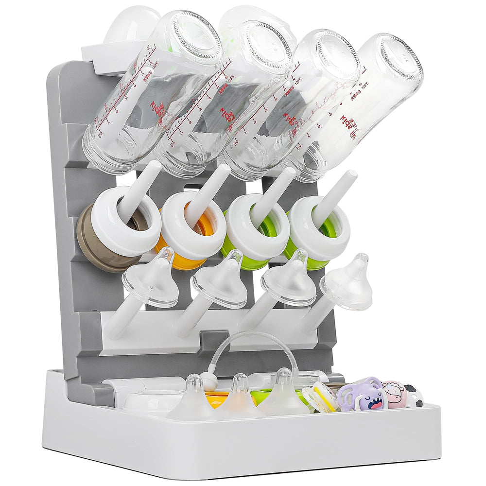 CINWWNI bottle-drying-rack back view shows anti-tip stability for safe drying.