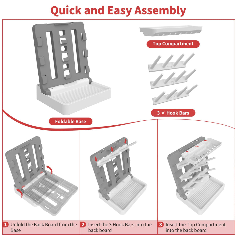 CINWWNI bottle-drying-rack infusion channel directs water for easy cleanup.