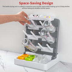 CINWWNI bottle-drying-rack ventilated backboard for faster air drying.