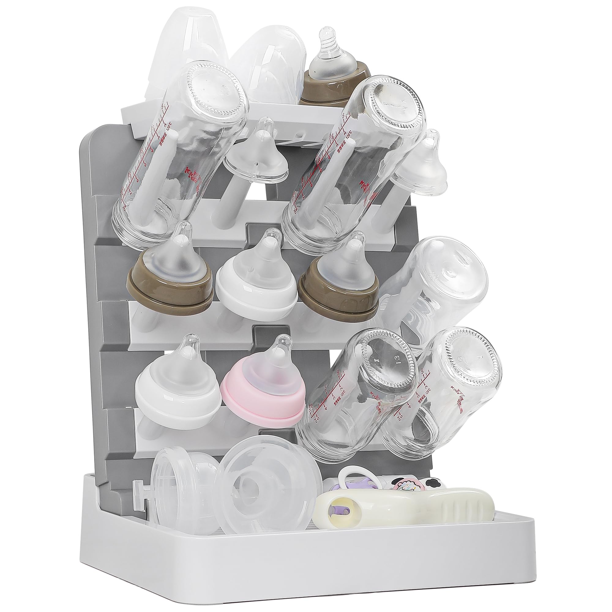 CINWWNI bottle-drying-rack white and dark gray finish complements modern kitchens.