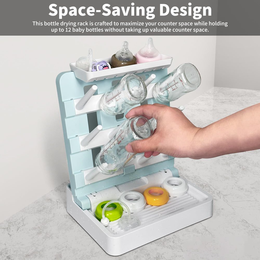 CINWWNI bottle-drying-rack anti-tip backboard adds stability during daily use.
