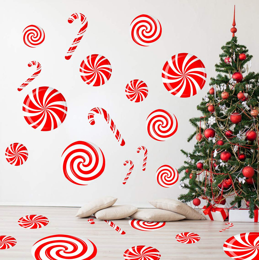 CIOEY Peppermint Floor Decals design-c 9.8-inch scale on dance floor decor.