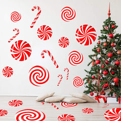 CIOEY Peppermint Floor Decals design-c 9.8-inch scale on dance floor decor.