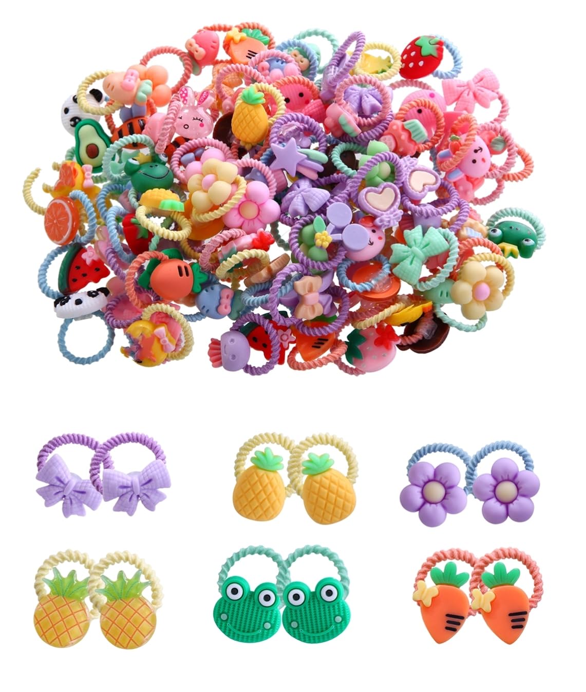CISMARK 100pcs mix colors hair ties for quick, colorful ponytails and easy outfit coordination