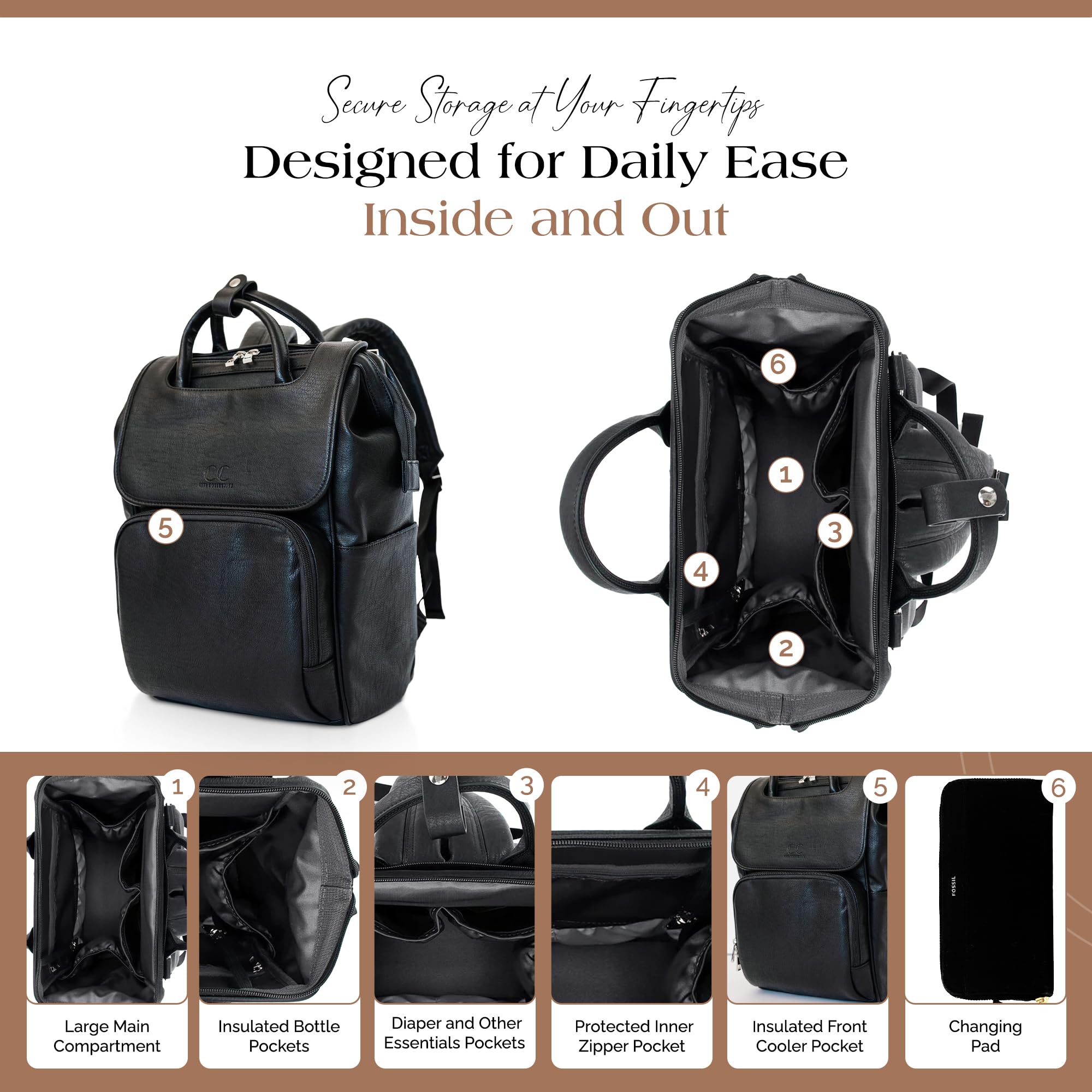 Citi Collective Explorer insulated bottle pocket keeps drinks ready on the go.