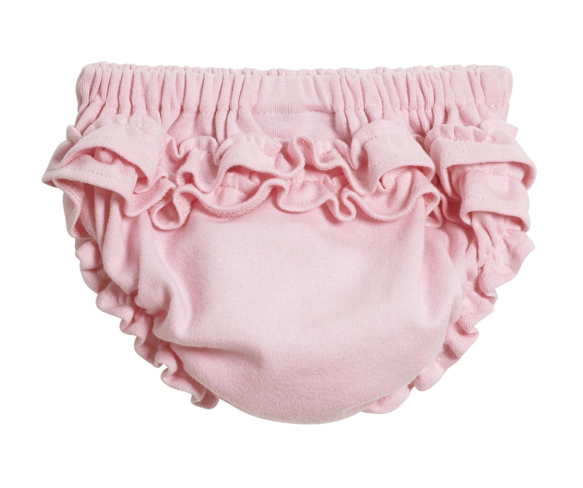 City Threads ruffled diaper cover pink front view, soft cotton for comfortable daily wear.