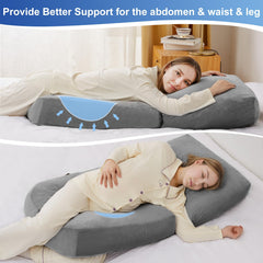 Citybay circular abdomen cutout supports belly comfort for side sleeping.