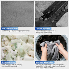 Citybay detachable cover closeup highlights easy machine-washable hygiene.