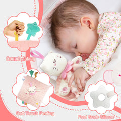 citychalet bunny rattle adds gentle sound for soothing newborn playtime.