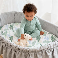 Civarua Kids 3-pack bassinet sheets folded neatly to show compact storage.