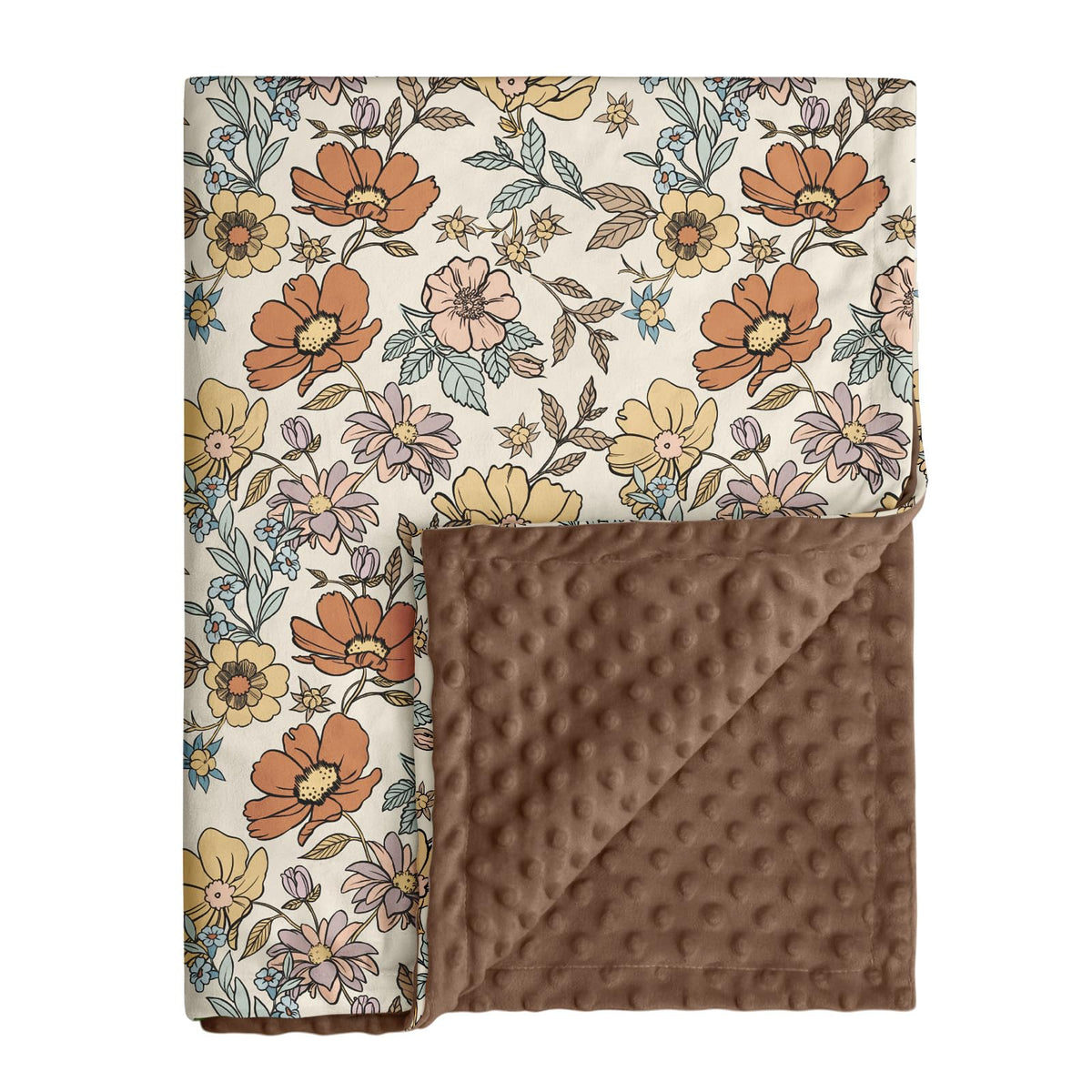 CIVARUA KIDS floral vintage brown front blanket for cozy nursery decor