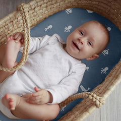 Civarua Kids 3-pack fitted sheets show universal fit for all bassinet shapes.