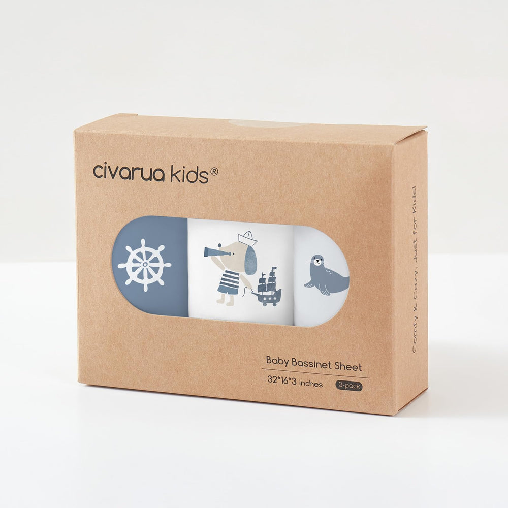 Civarua Kids blue ocean sailor fabric feels soft and breathable for naps.