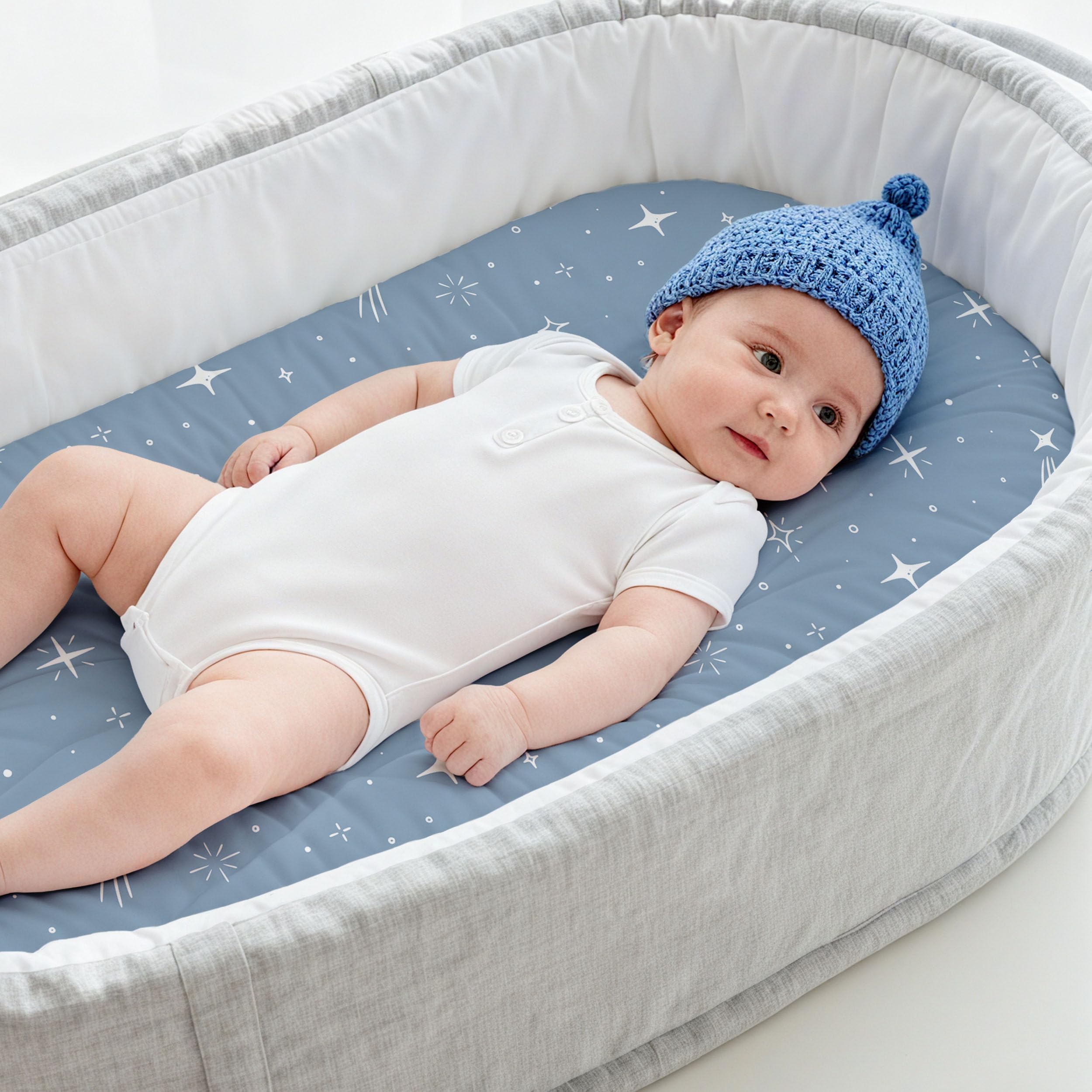 Civarua Kids bassinet sheets close-up reveals soft breathable fabric