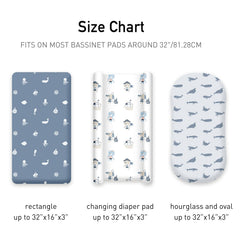 Civarua Kids universal-fit sheets cover rectangle to oval mattresses for versatile nursery use.