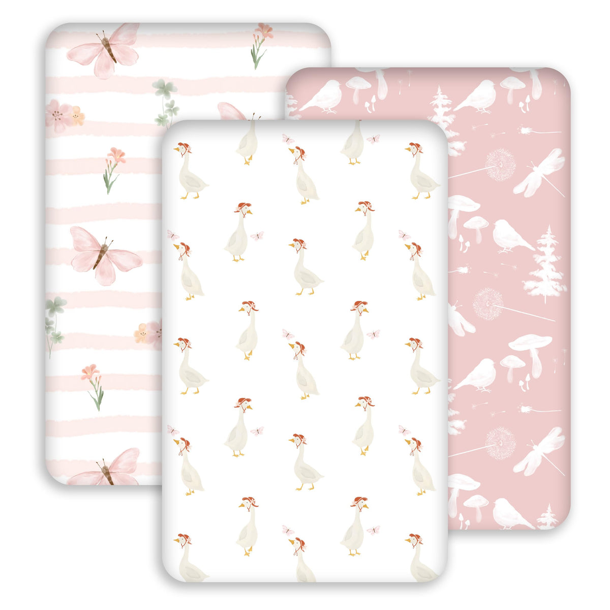 Civarua Kids bedside sleeper sheets 3-pack neatly arranged for quick changes and storage