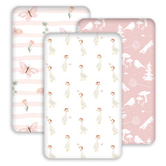 Civarua Kids bedside sleeper sheets 3-pack neatly arranged for quick changes and storage