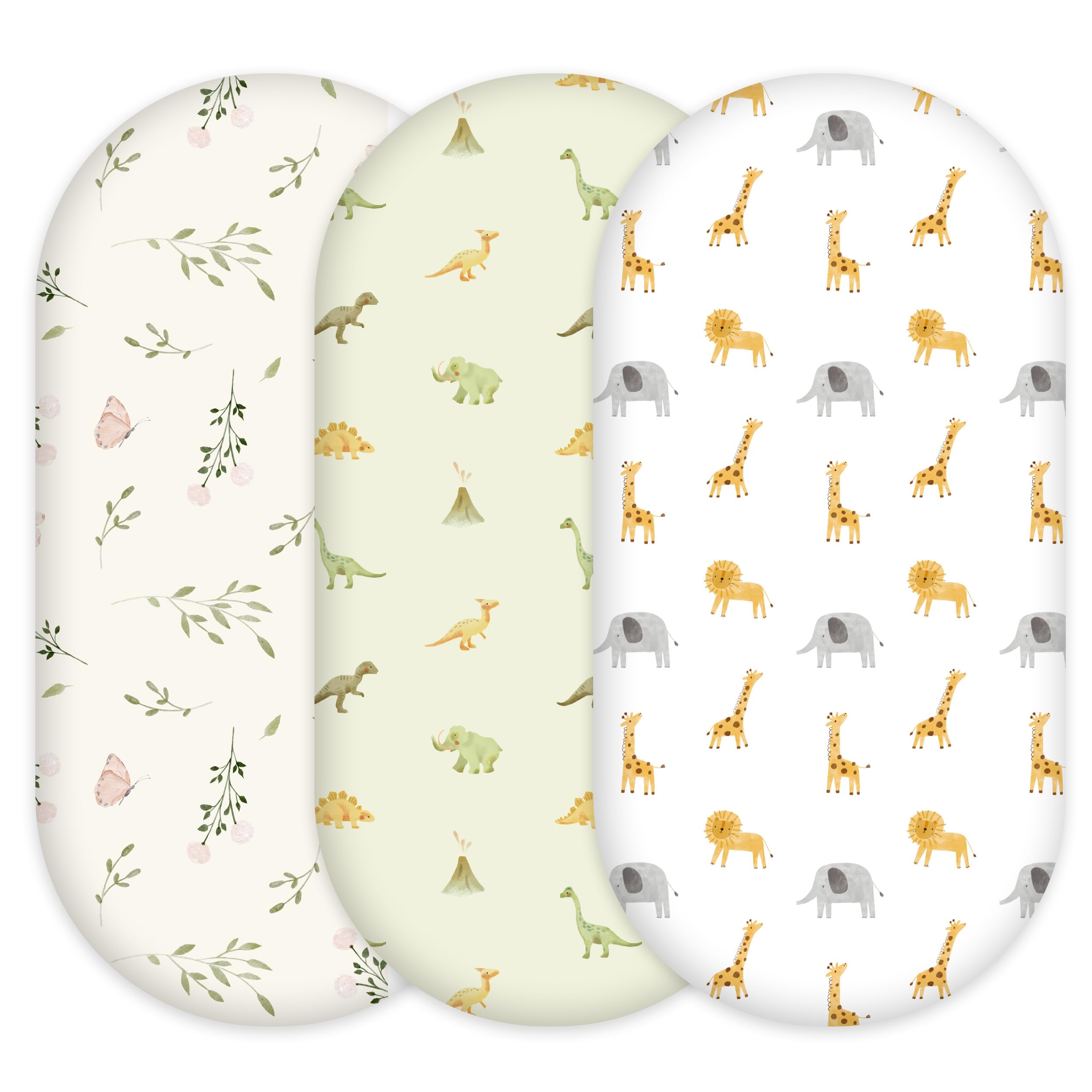 Civarua Kids dinosaur-elephant sheet close-up, showing soft breathable fabric for baby's skin