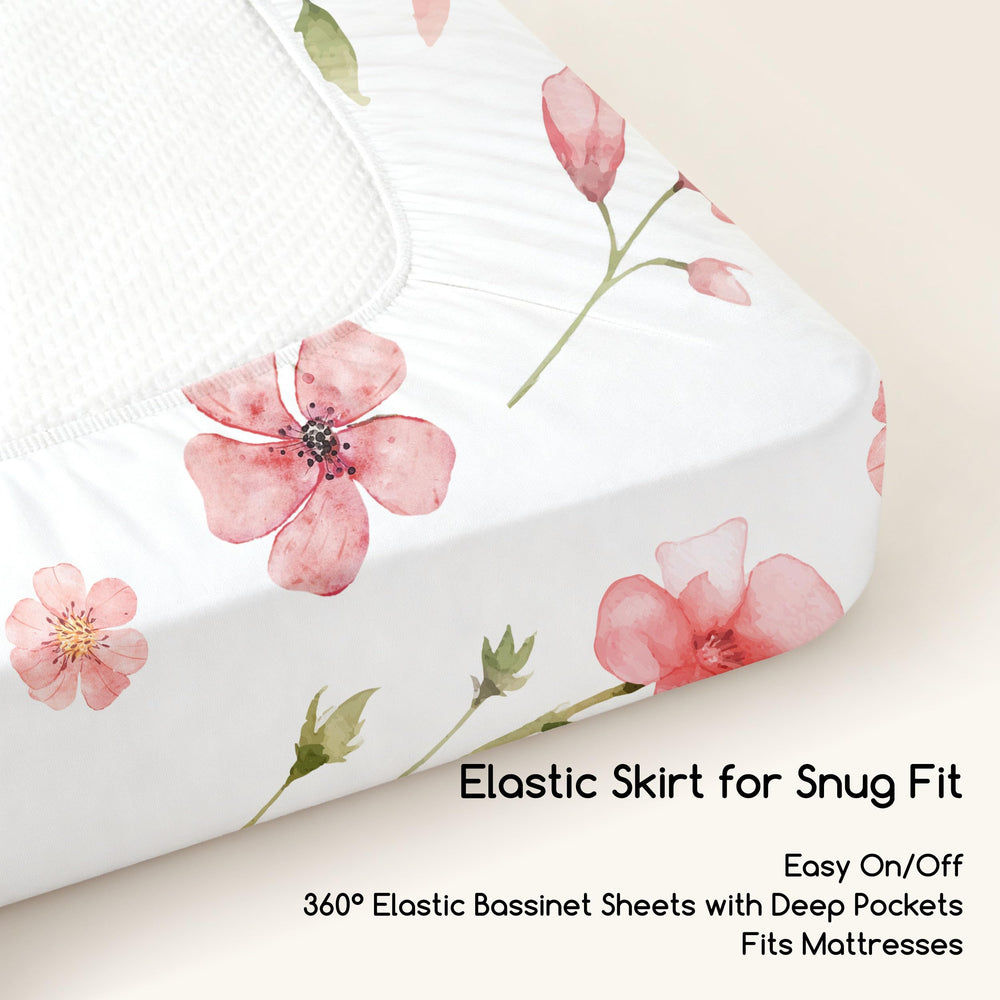 Civarua Kids easy-care durable fabric resists wear on bassinet sheets.