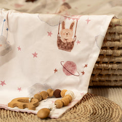 CIVARUA KIDS Minky blanket pink clouds pattern feels soft and breathable year-round