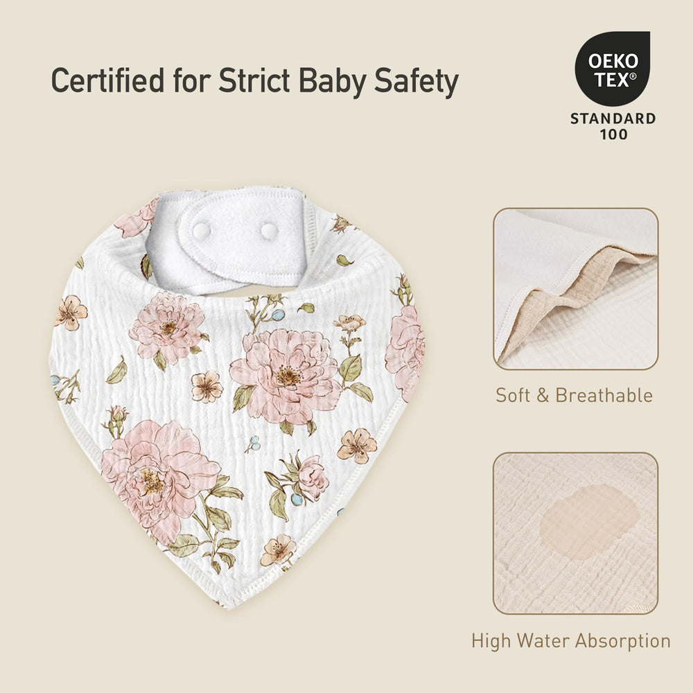 CIVARUA KIDS muslin baby bib machine-washable closeup highlights easy cleaning.