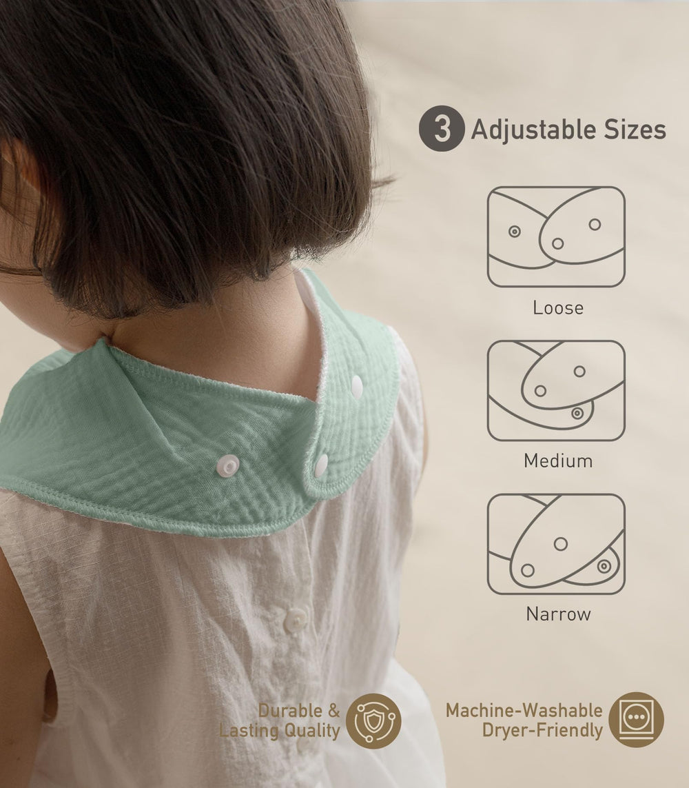 Civarua Kids muslin bibs back material — easy care and machine washable.