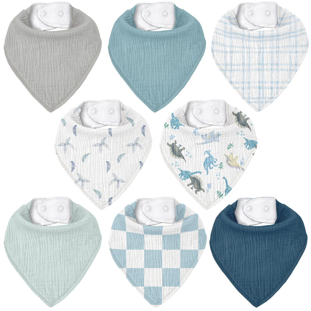 Civarua Kids muslin baby bibs front view shows soft absorbent cotton for drool control.