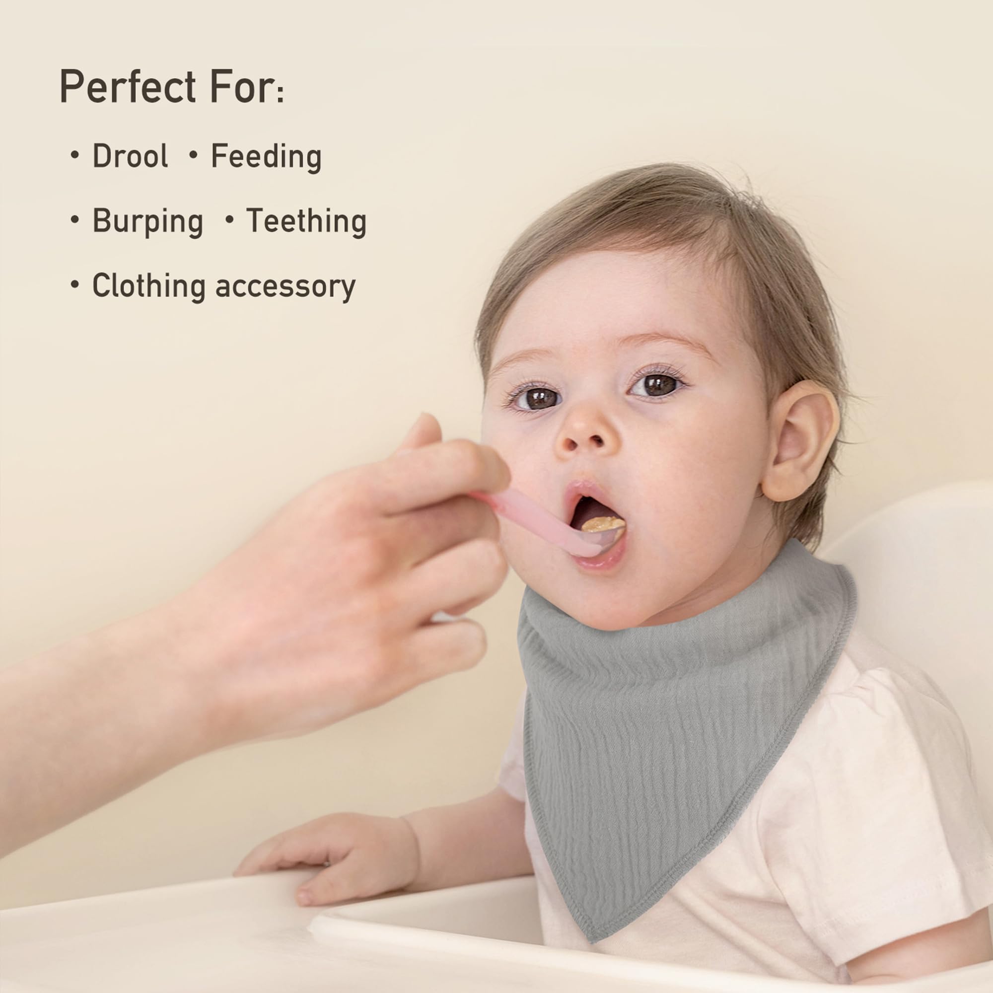 CIVARUA KIDS Muslin bibs flatlay highlights unisex design for daily outfits and drool absorption.
